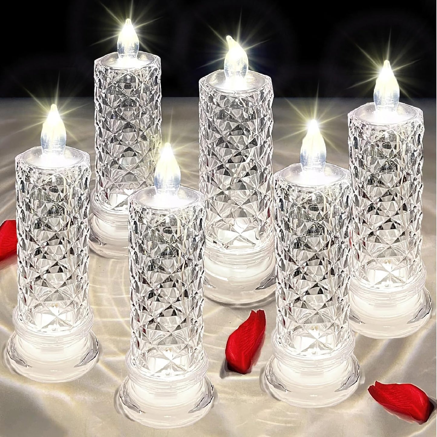 Flameless Candles with Rose Shadow,