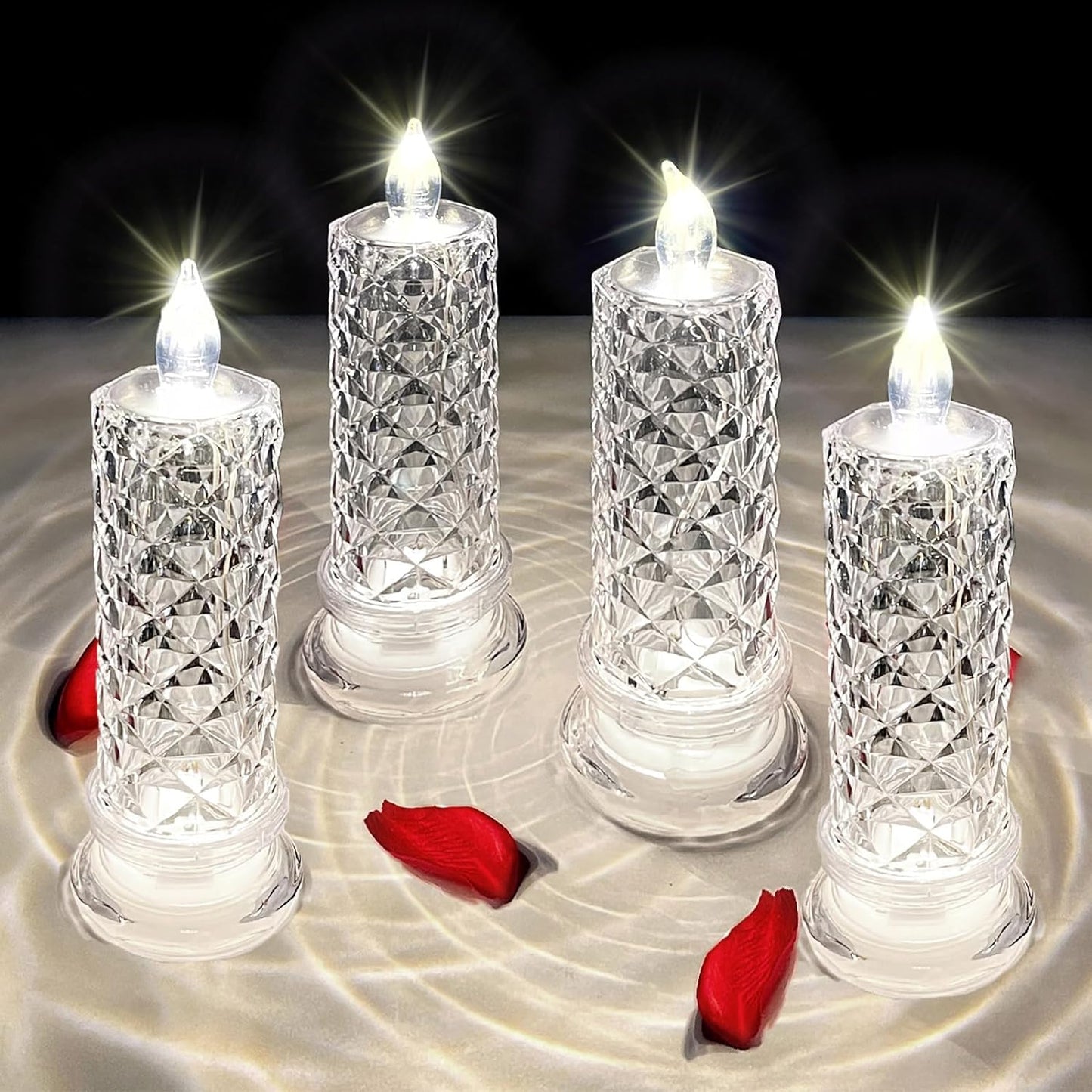Flameless Candles with Rose Shadow,
