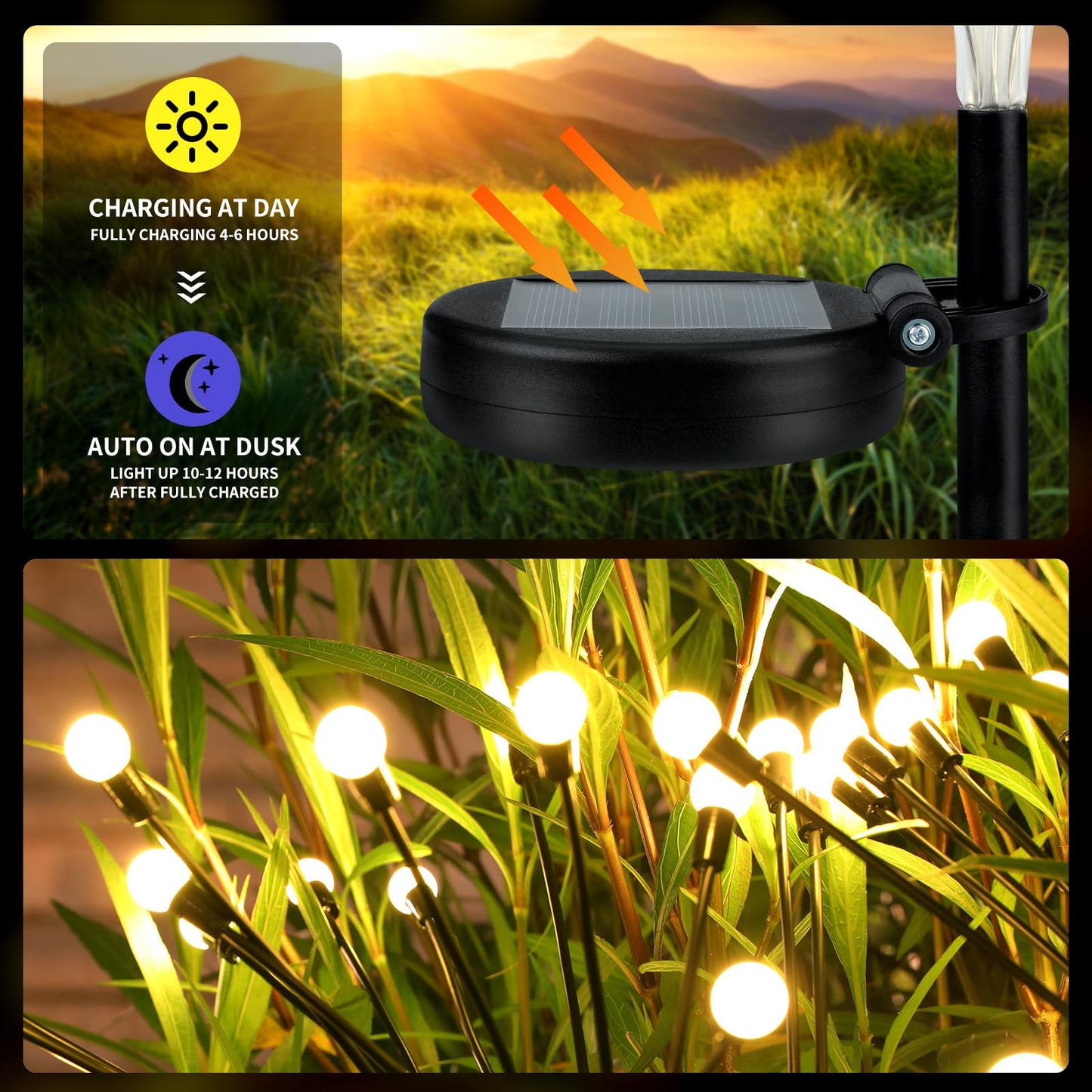 4 Packs Solar Garden Lights