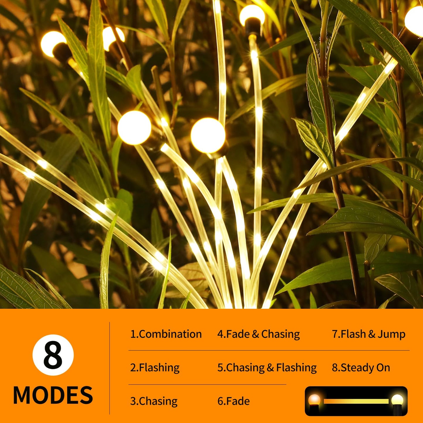 4 Packs Firefly Lights Solar Outdoor