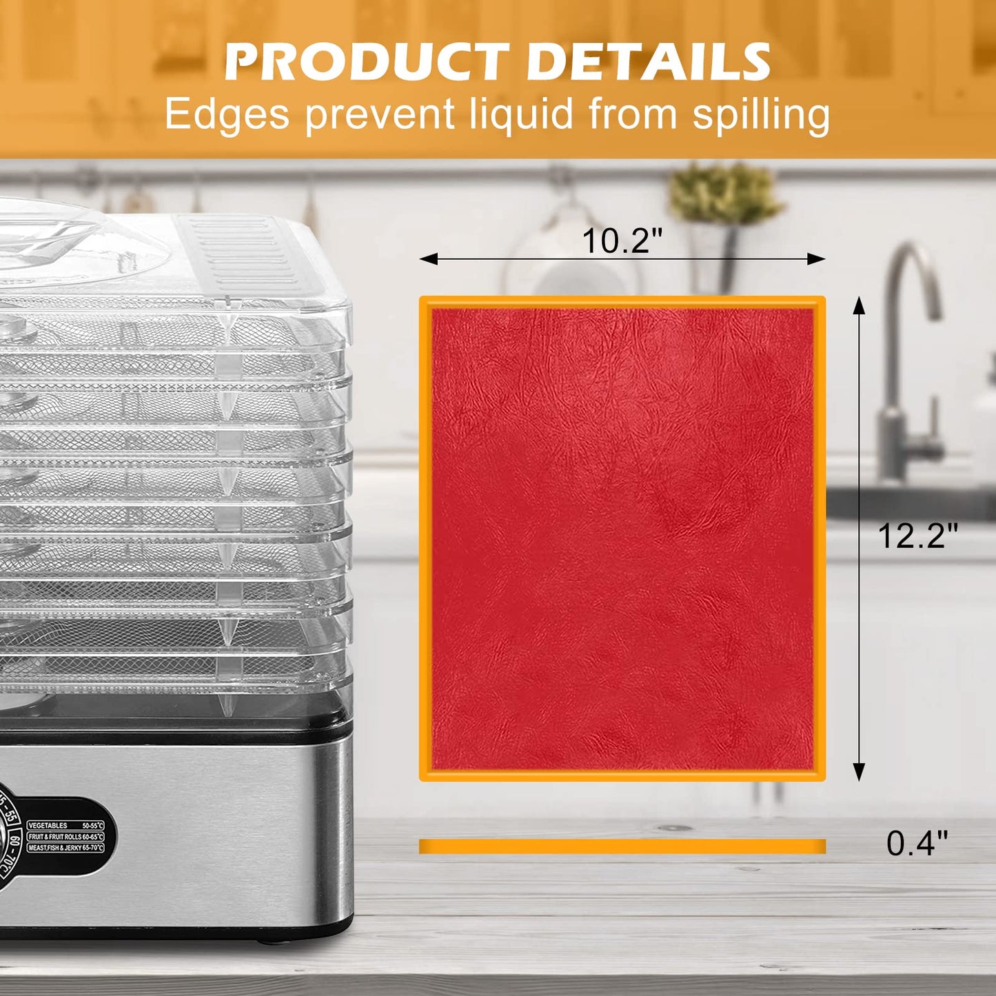 4PCS Silicone Dehydrator Sheets Dehydrator Mats