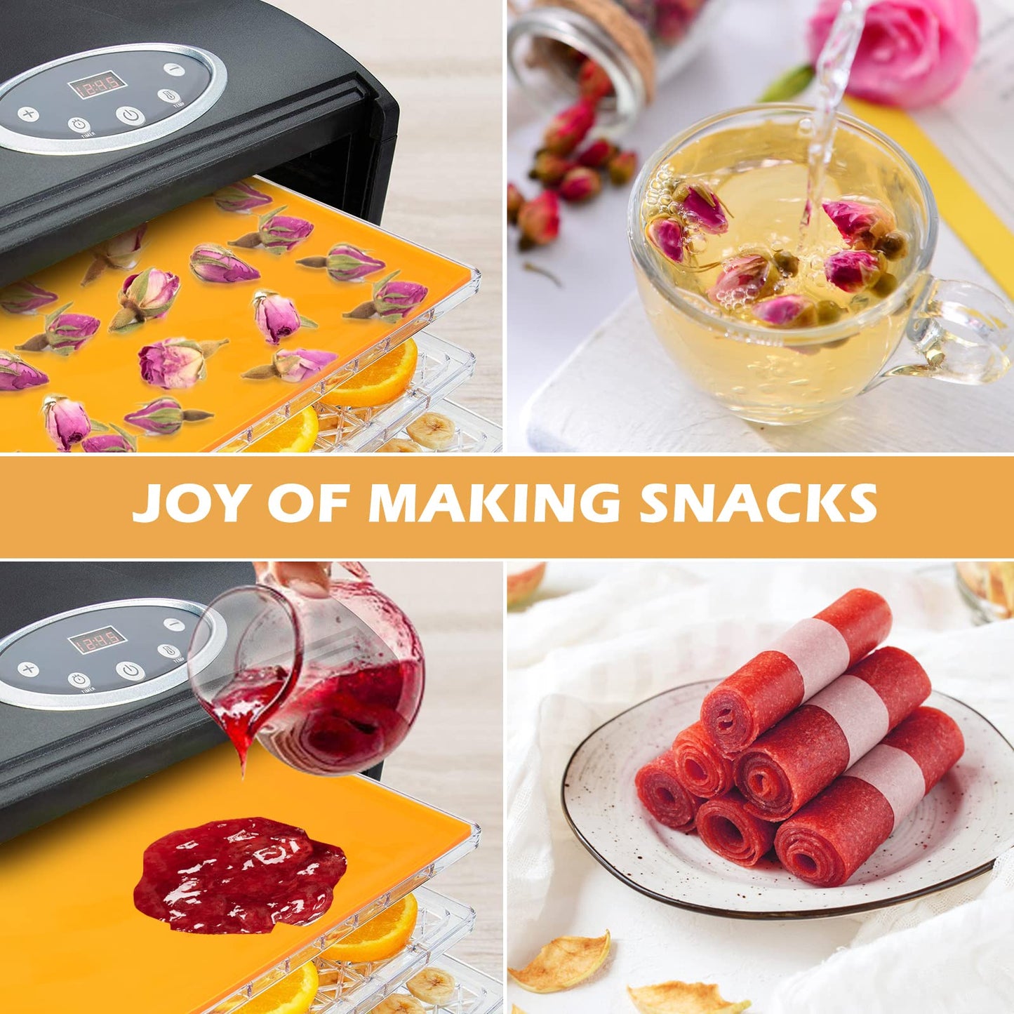 4PCS Silicone Dehydrator Sheets Dehydrator Mats