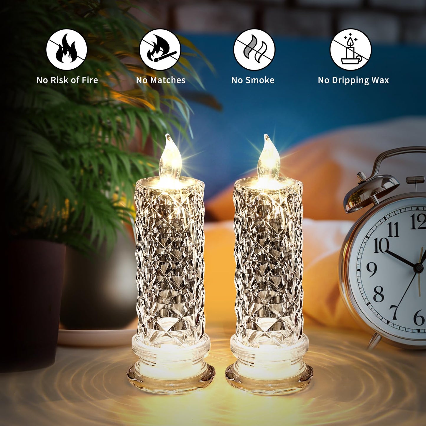 Flameless Candles with Rose Shadow,