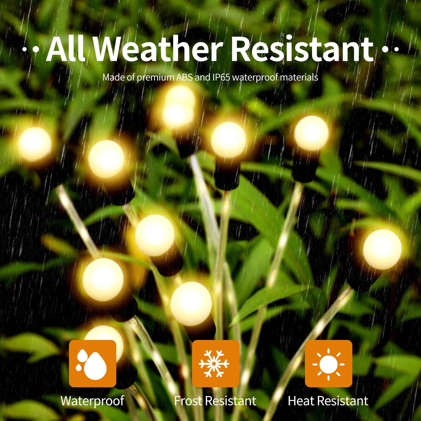 4 Packs Firefly Lights Solar Outdoor