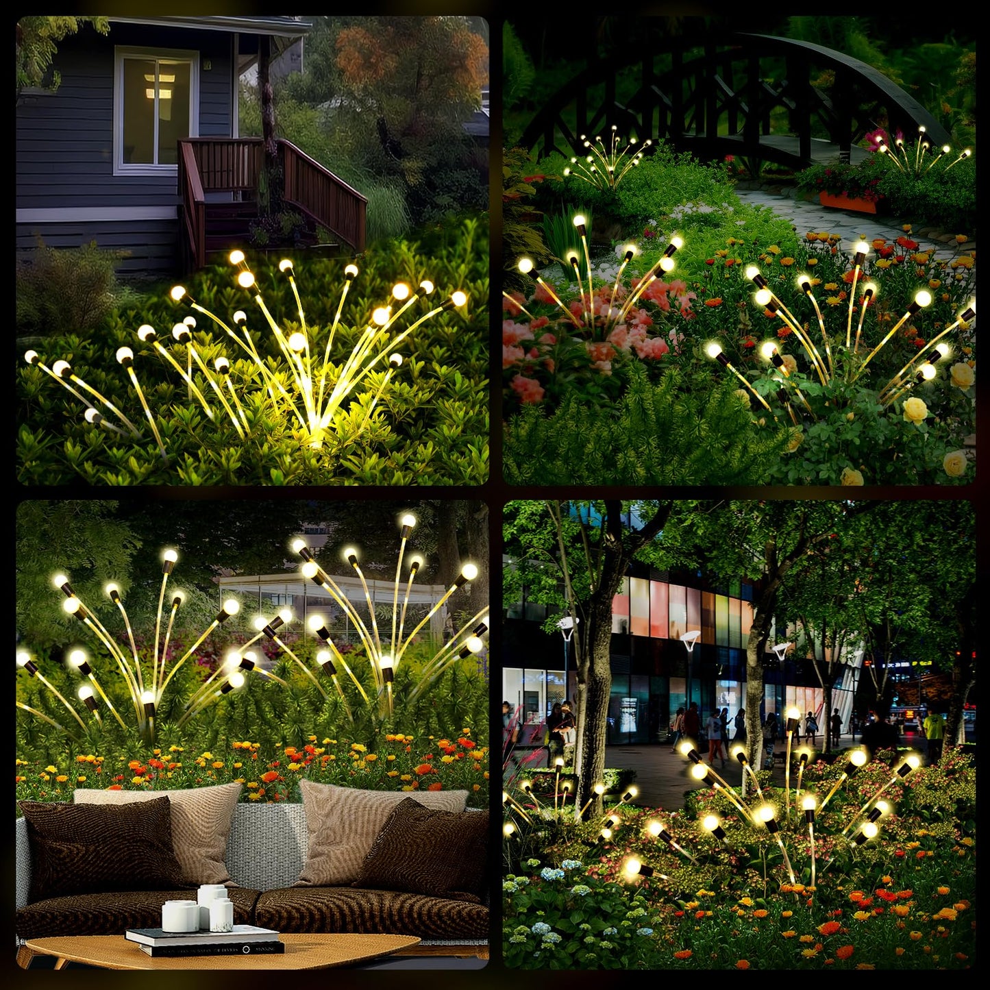 4 Packs Firefly Lights Solar Outdoor