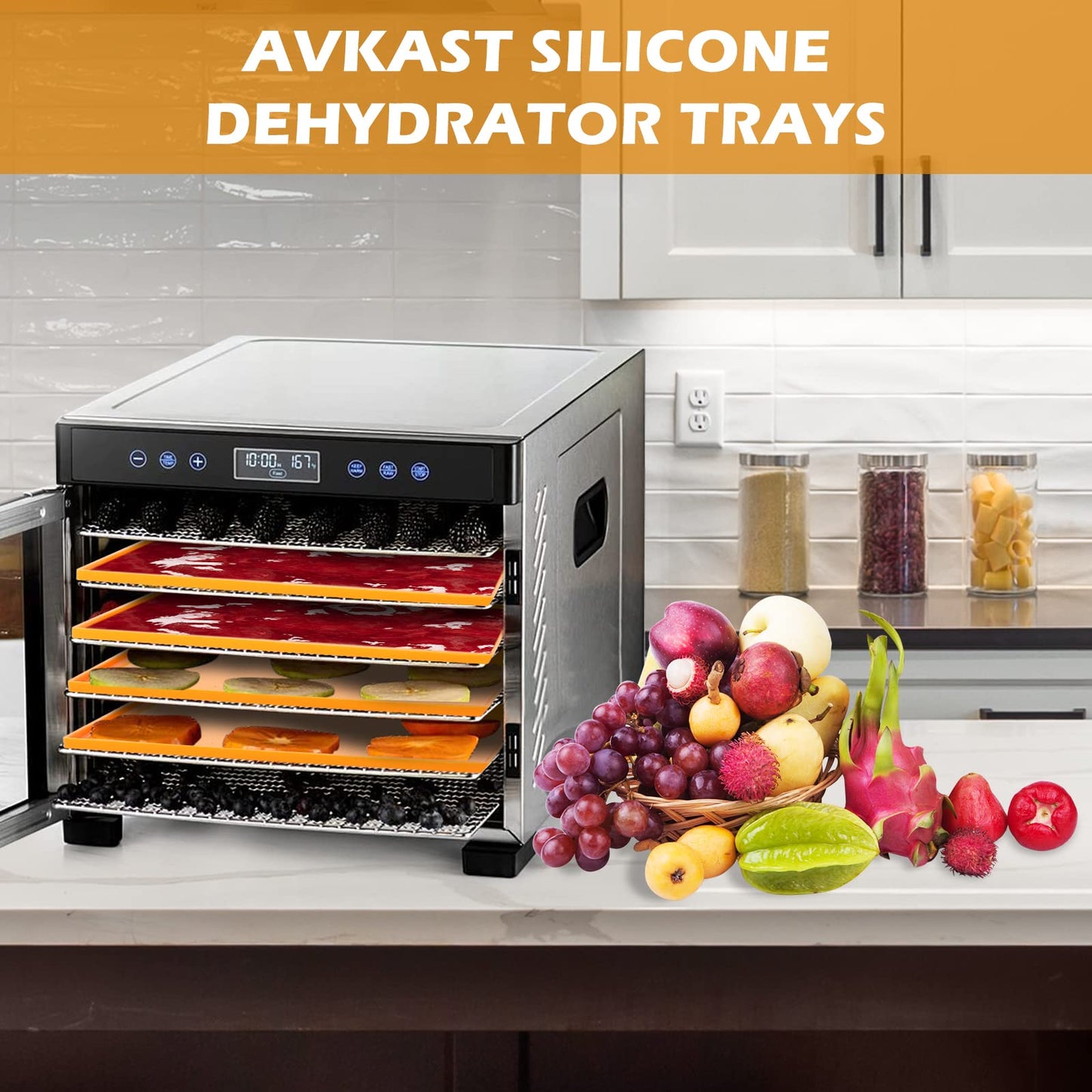 4PCS Silicone Dehydrator Sheets Dehydrator Mats