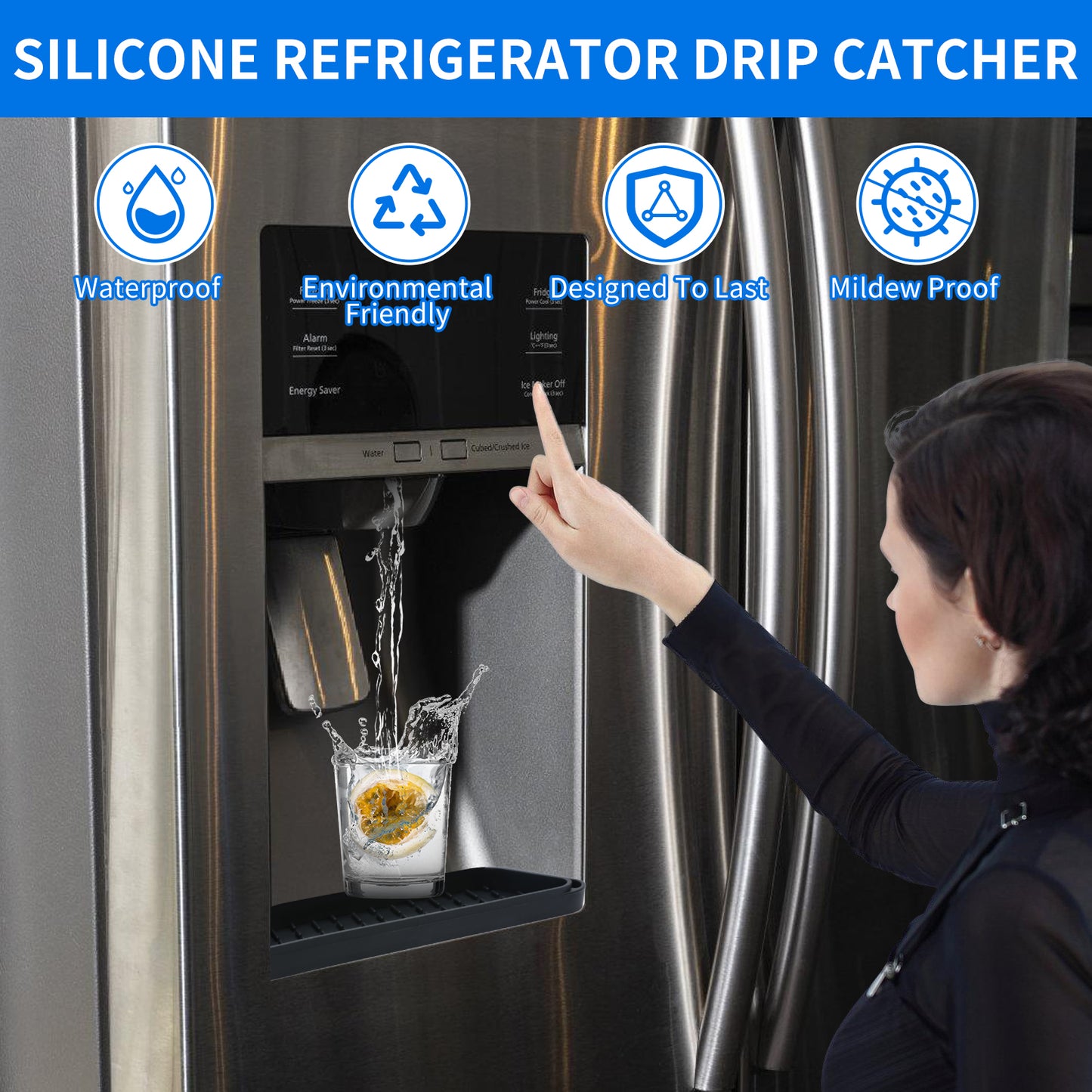 2 PCS Silicone Refrigerator Drip Catcher