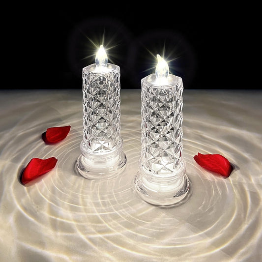 Flameless Candles with Rose Shadow,