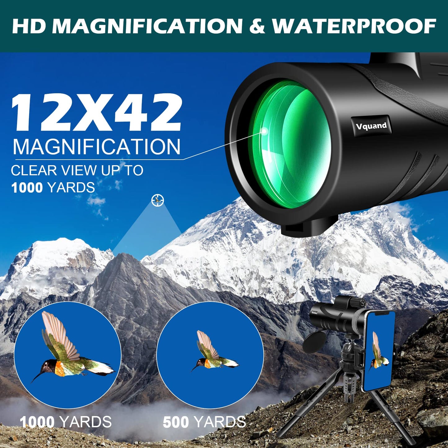 Gifts for Men 12X50 Monocular Telescope