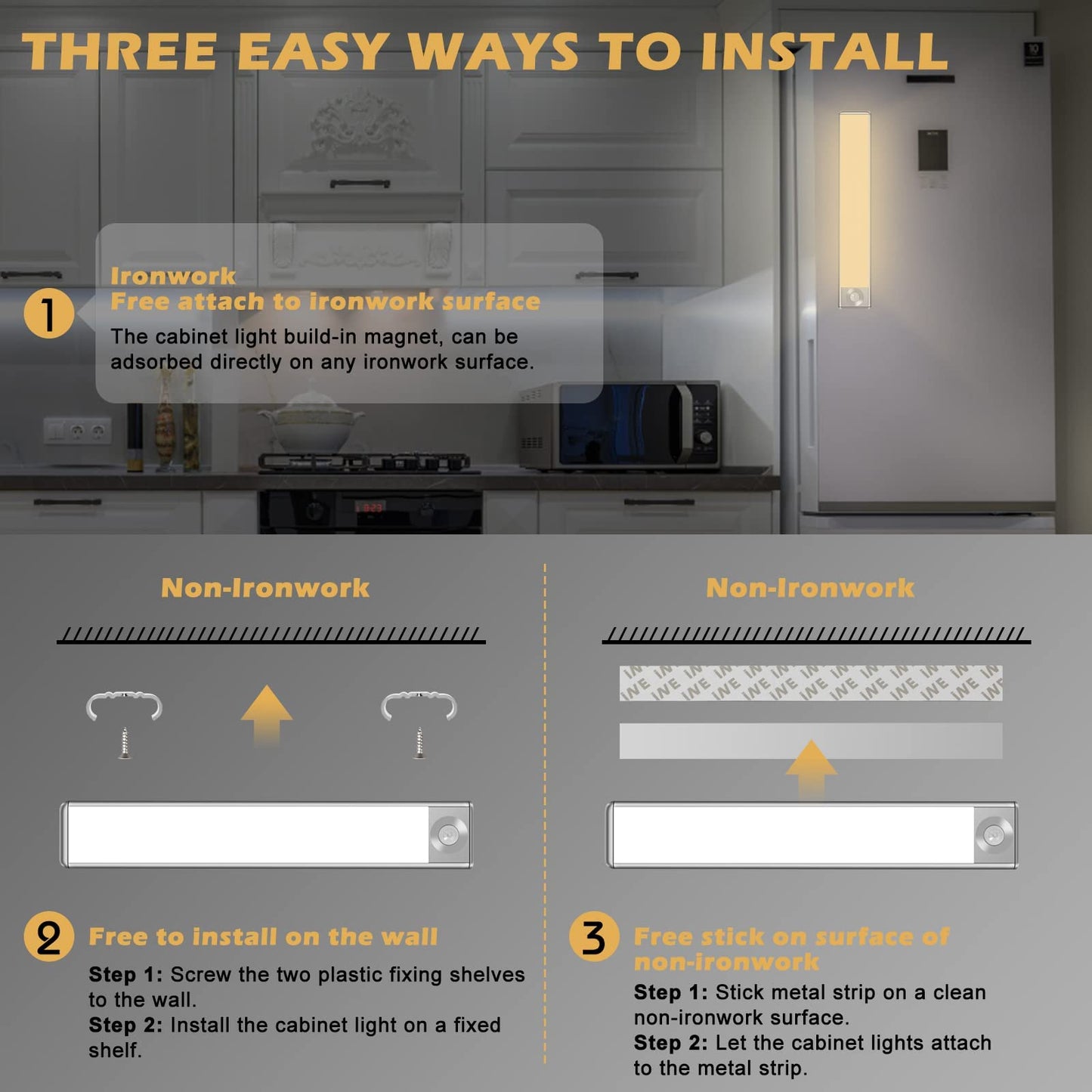 72 LED Wireless Under Cabinet Lights