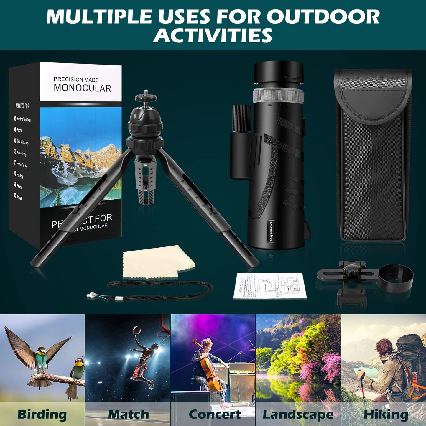 Gifts for Men 12X50 Monocular Telescope