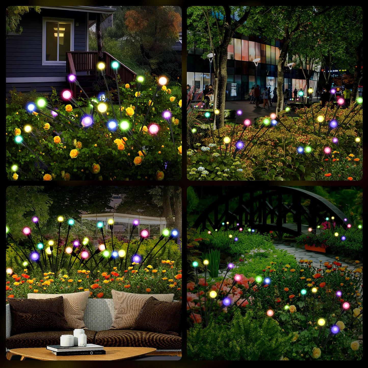 4 Packs Solar Firefly Lights