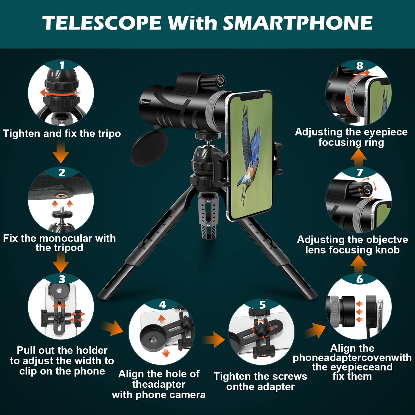 Gifts for Men 12X50 Monocular Telescope
