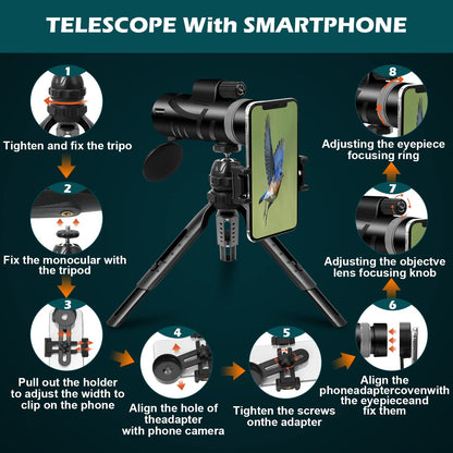 Gifts for Men 12X50 Monocular Telescope