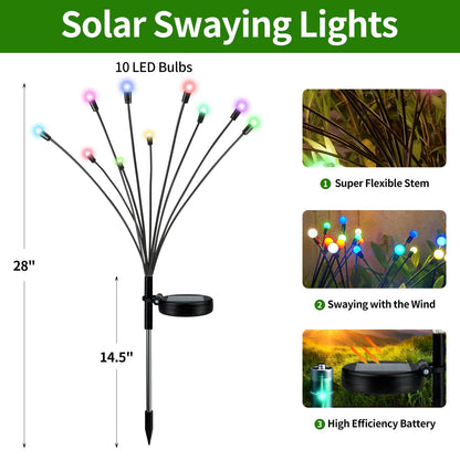 4 Packs Solar Firefly Lights